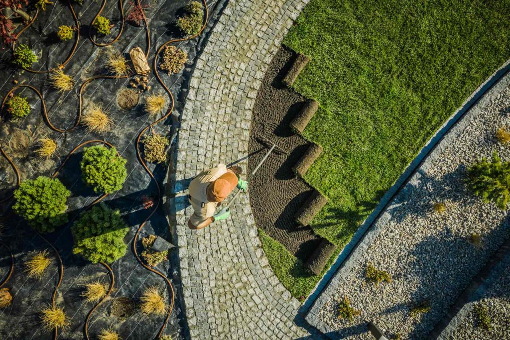 Landscape Design incorporating a patio and a walkway