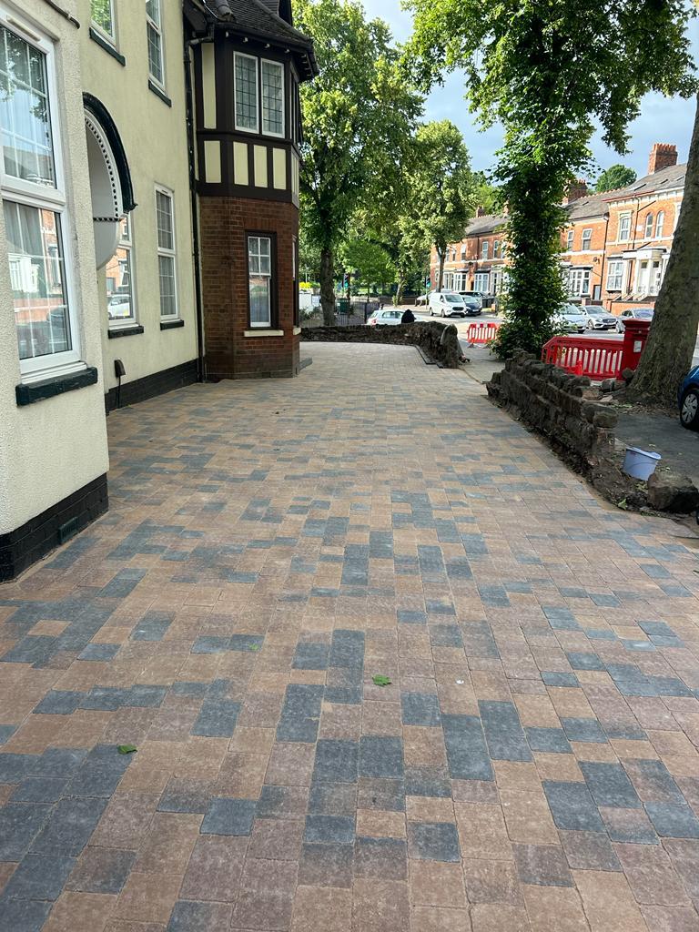 block paving on street