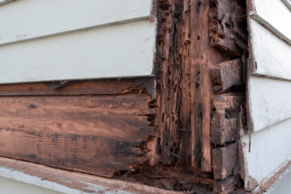 Wood Rotting on wall of a house