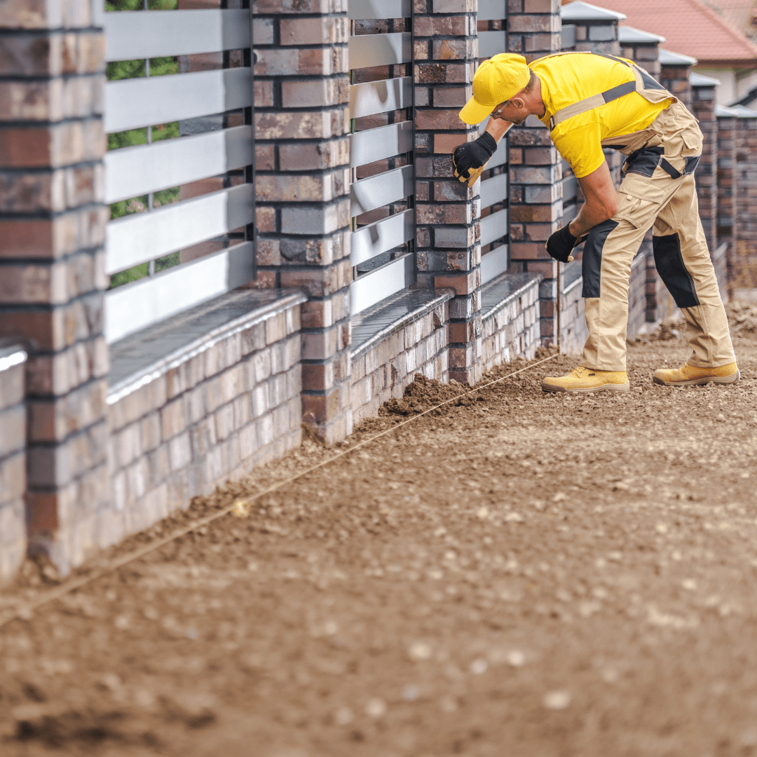 work being done on a fence