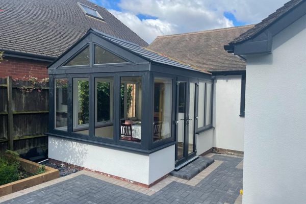 Black framed Edwardian conservatory